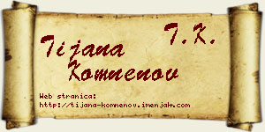 Tijana Komnenov vizit kartica